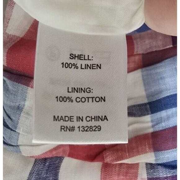 Revolve Privacy Please Dress Sz XS Emilia Mini Linen Plaid Cottagecore Patriotic - Picture 10 of 12